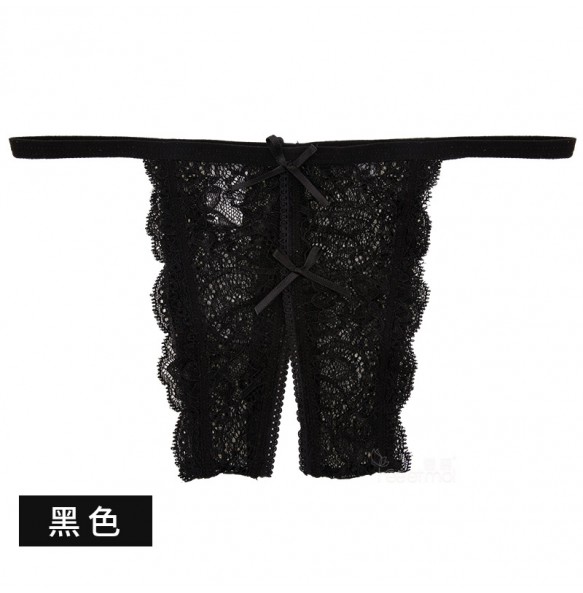 FEE ET MOI Sexy Lace Open File Underwear (Black)